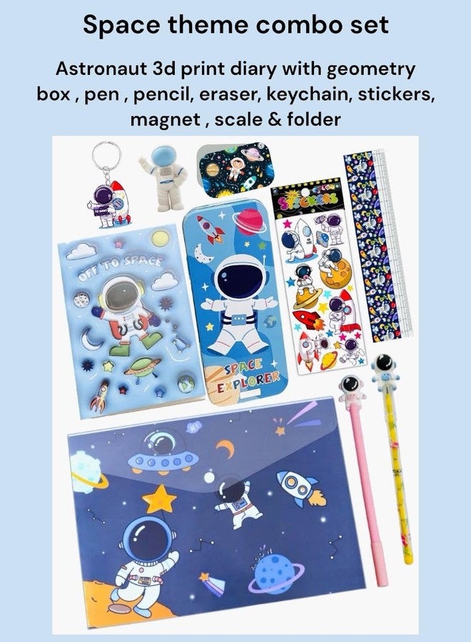 Le Delite (Combo Gift Pack of 10 Items Space Astronaut Stationery Set for Boys & Girls, Return Gifts for Girl & Kids, Stationery Items, Pencil Box with All Stationary (Space) - Image 2